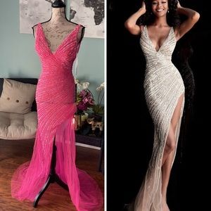 Jovani 63405 hot pink pageant evening gown or formal prom dress